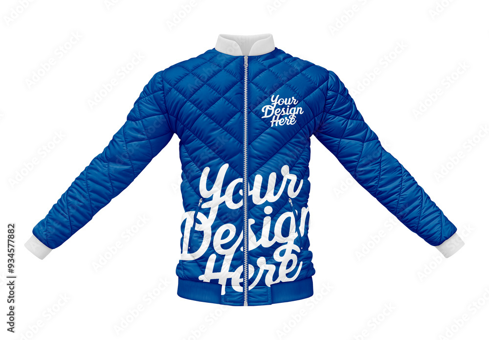 Quilted Jacket Mockup Front View Stock Template Adobe Stock