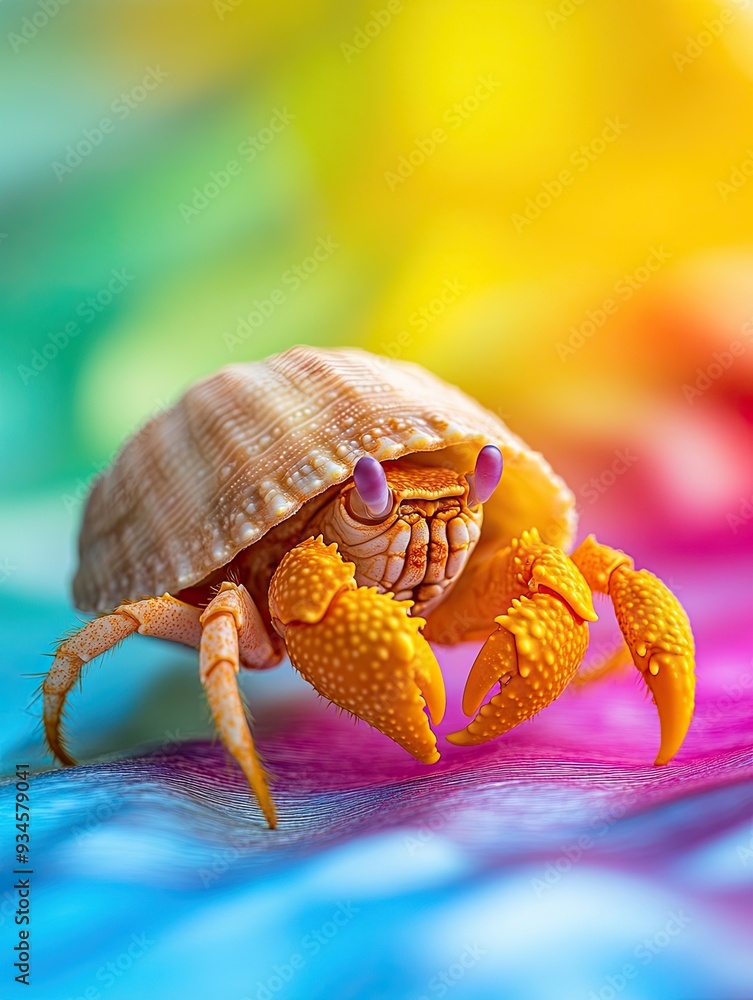 Hermit Crab isolated on colorful background Hermit Crab isolated on colorful background