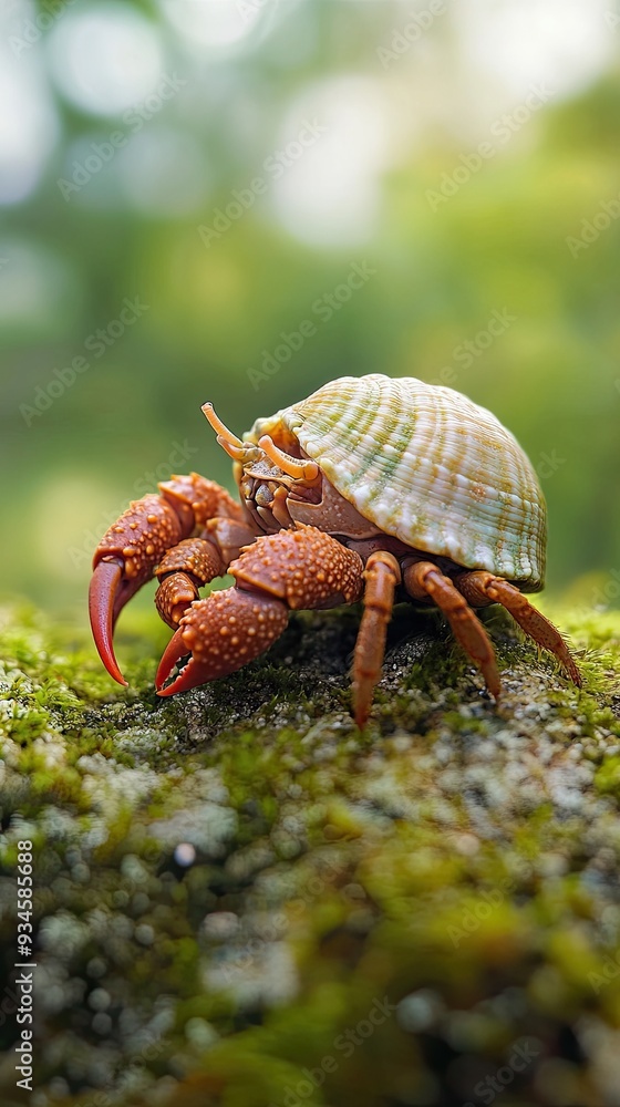 Hermit Crab isolated on spring background Hermit Crab isolated on spring background