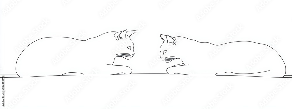 Cat continuous line one animal outline illustration drawing art pet. Cat continuous line draw logo sketch black two face abstract cute profile silhouette white contour simple linear design kitten. Cat continuous line one animal outline illustration drawing art pet. Cat continuous line draw logo sketch black two face abstract cute profile silhouette white contour simple linear design kitten.