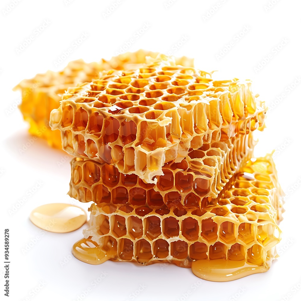 Sweet honeycombs isolated on white background. Sweet honeycombs isolated on white background.