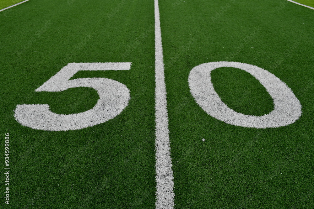 Fifty Yard Line on a Football Field Fifty Yard Line on a Football Field