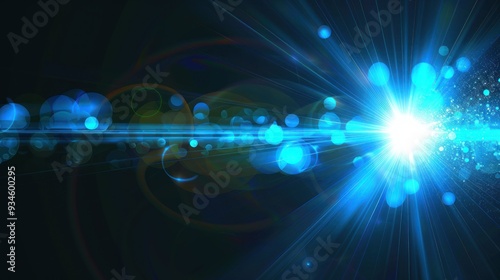 Wallpaper Mural Abstract Blue Light Burst with Bokeh Torontodigital.ca