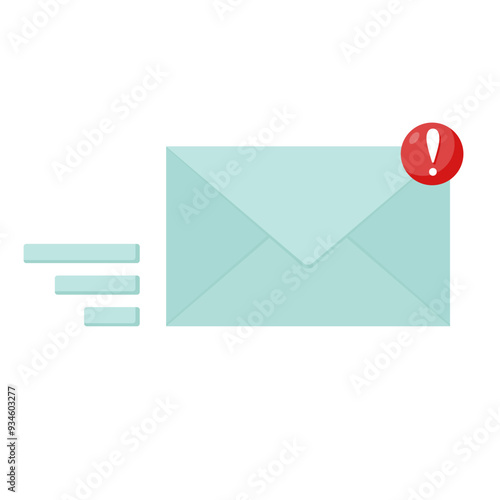Envelope icon urgent email isolated design Vector illustration