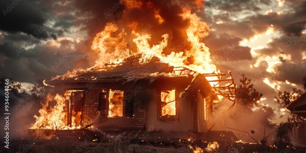 Devastating House Fire Single Family Home Consumed by Raging Flames Devastating House Fire Single Family Home Consumed by Raging Flames