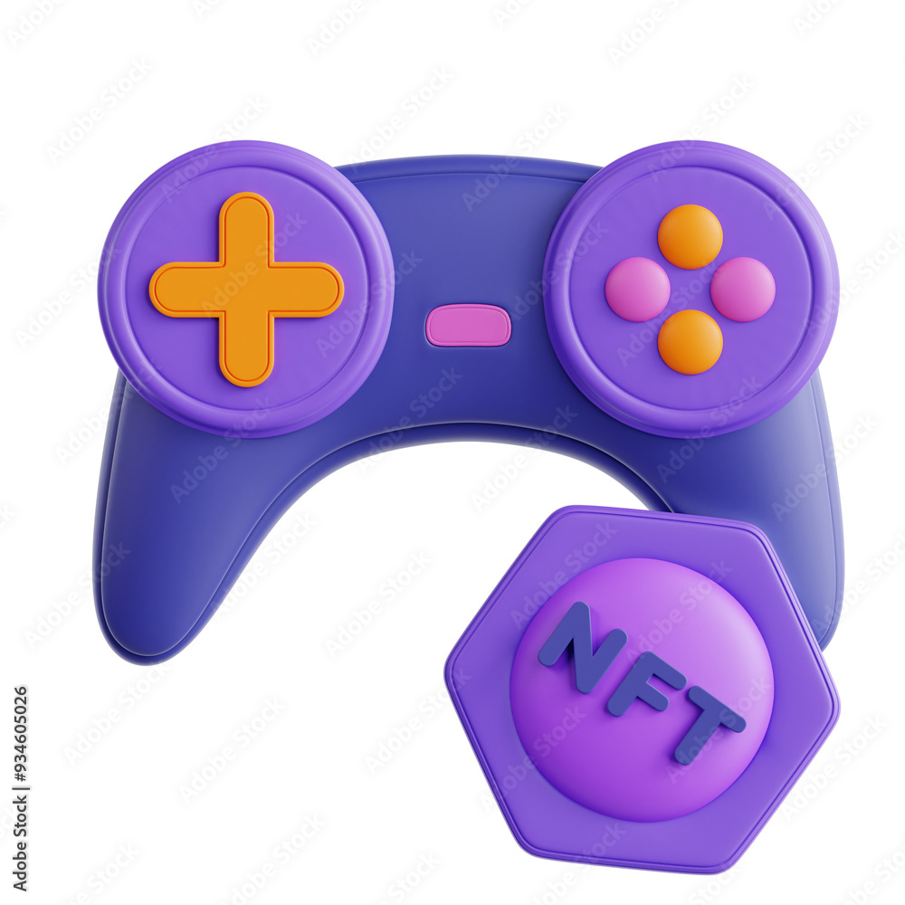 Non Fungible Token Games 3D Icon Illustration Non Fungible Token Games 3D Icon Illustration