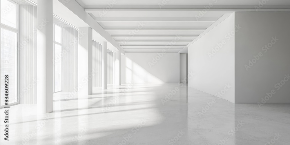 Obraz premium White empty interior with 3D rendering elements