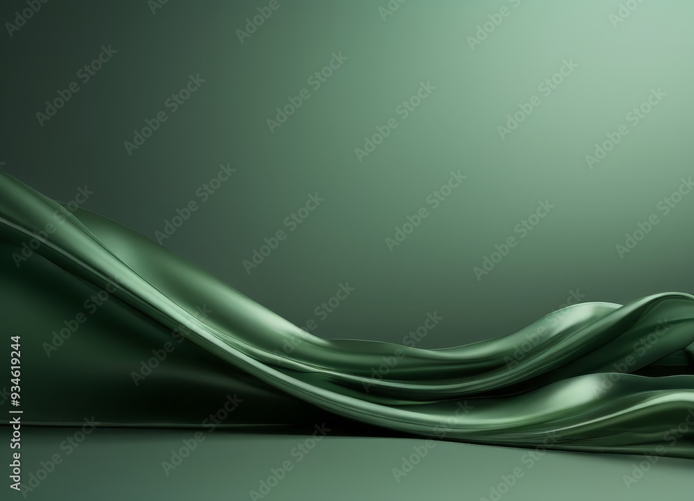 Obraz premium abstract green background with smooth lines