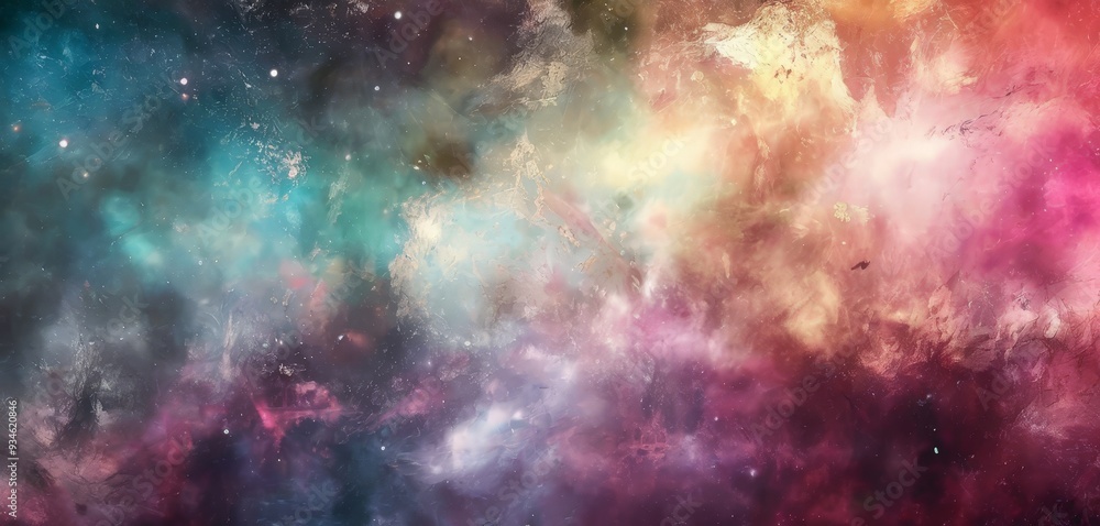 Naklejka premium colorful space background with stars and nebulas