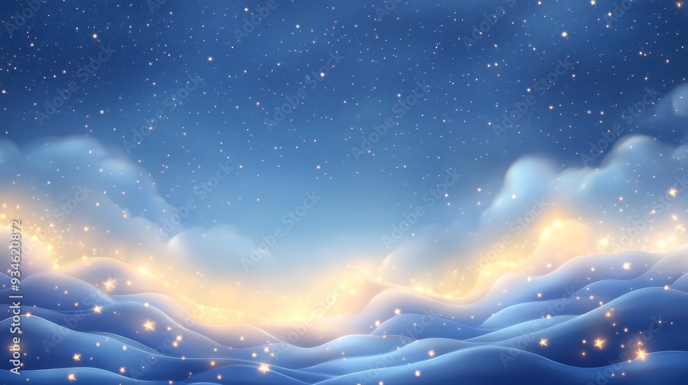 Abstract Night Sky with Stars and Clouds Abstract Night Sky with Stars and Clouds