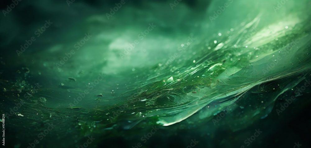 Fototapeta premium green water wave with dark background