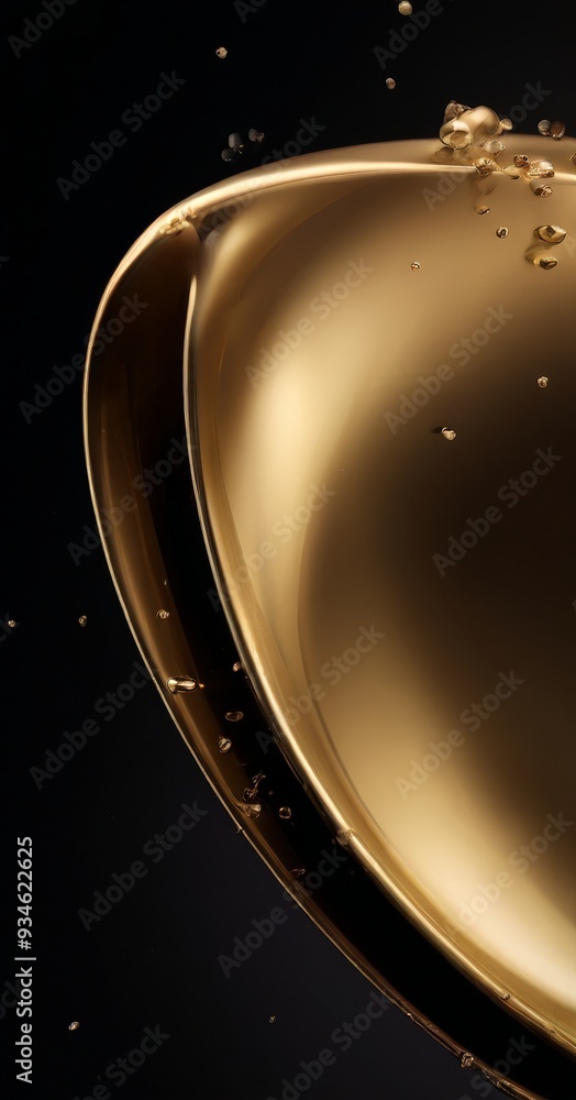 Fototapeta premium gold spoon with liquid pouring out it