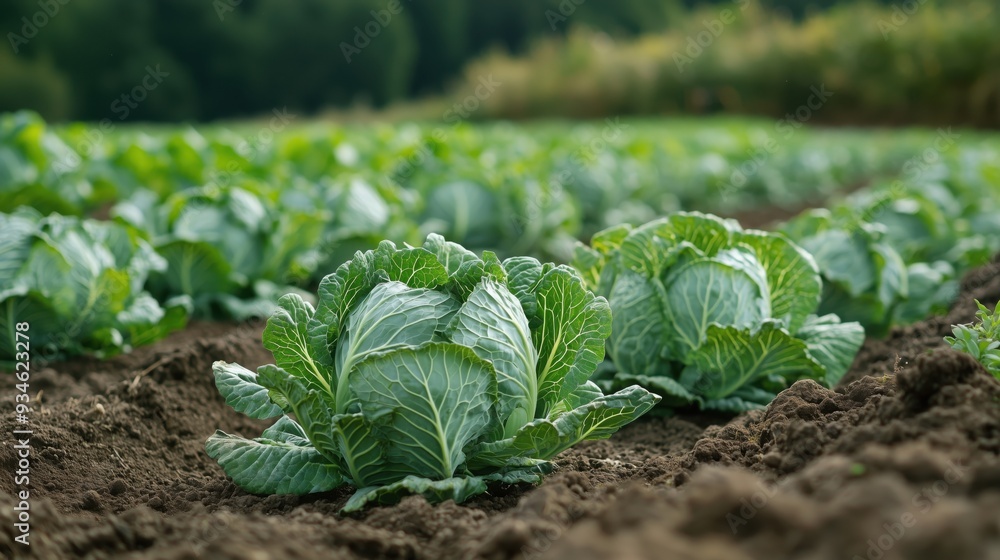 Fresh cabbages in a farm in day light