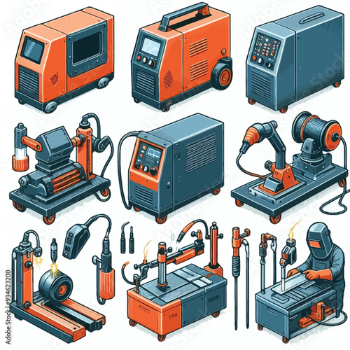 Welding machine vector illustration