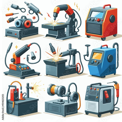 Welding machine vector illustration