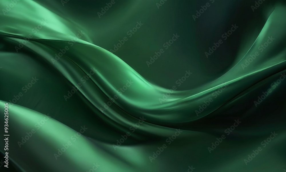 green silk fabric with very smooth surface green silk fabric with very smooth surface