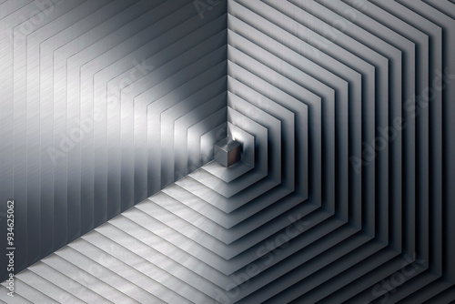 Steel metal hexagonal cube, abstract 3d op art texture background