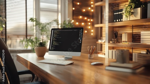 Wallpaper Mural Entrepreneur office with a sleek, modern workspace, showcasing creativity and innovation, Entrepreneurial, Bright, Detailed Torontodigital.ca