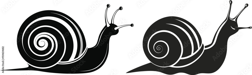 Naklejka premium snail vector silhouette 