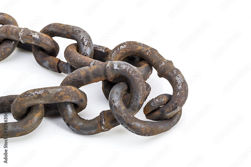 Obraz premium Chain isolated on white background. 3D rendering.