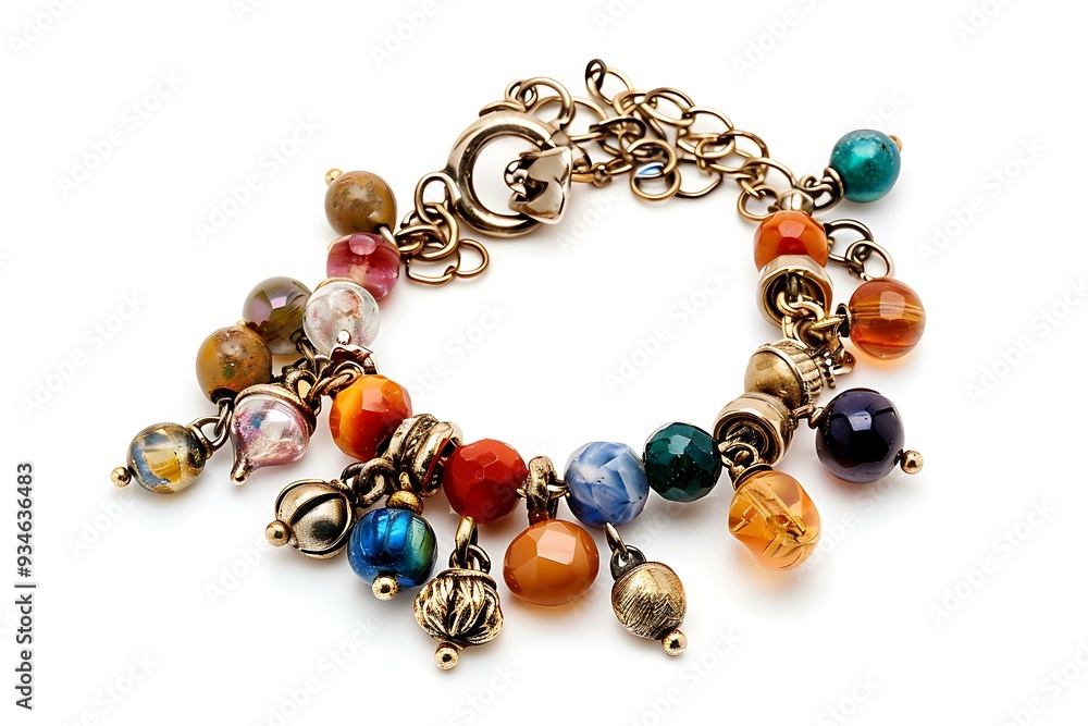 Charm bracelet isolated on white background. Charm bracelet isolated on white background.