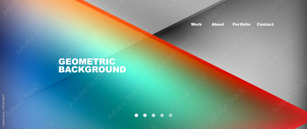 Metal triangles with colorful bright triangles. Geometric modern minimalist design template Metal triangles with colorful bright triangles. Geometric modern minimalist design template