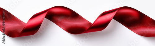 red ribbon isolated on white background photo