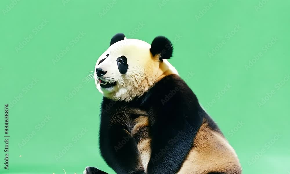 Giant Panda Sitting Against green screen background with ai generated.
Giant Panda Sitting Against green screen background with ai generated.