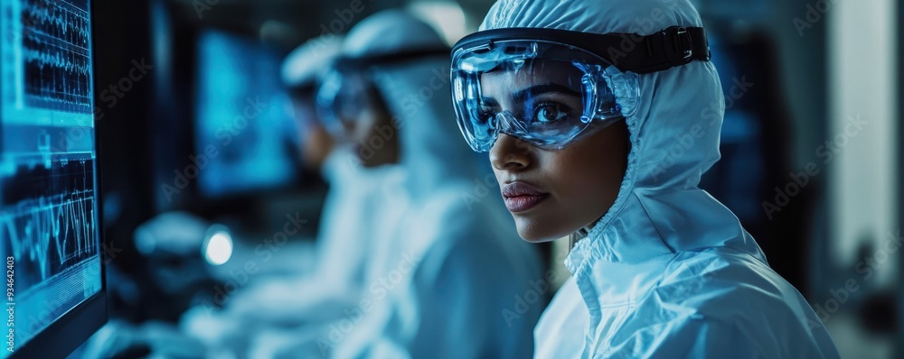 Scientists from different cultures working on a breakthrough in a high ...