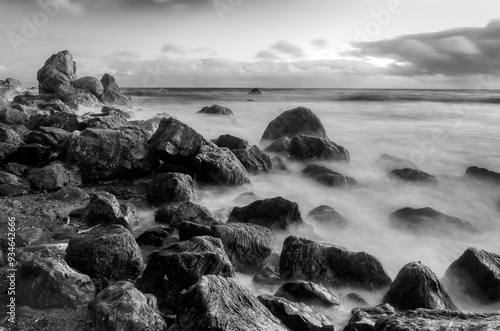 Rocky Muir Beach Evening, California, USA photo