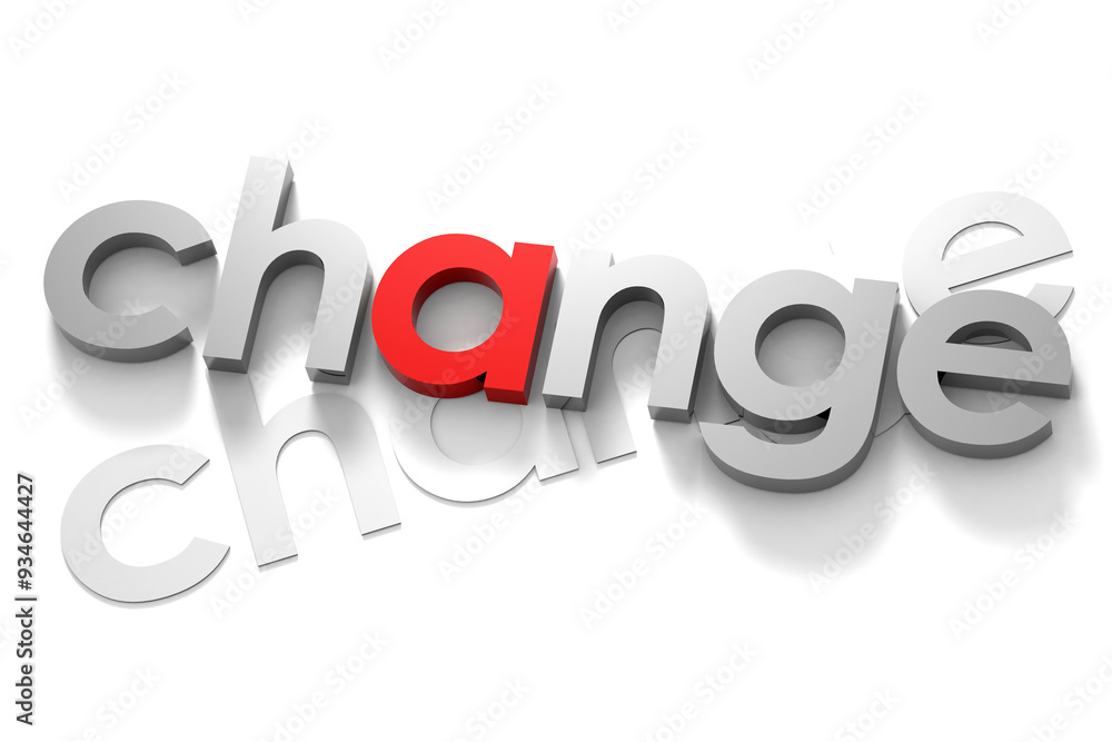 Change word isolated on white background Change word isolated on white background