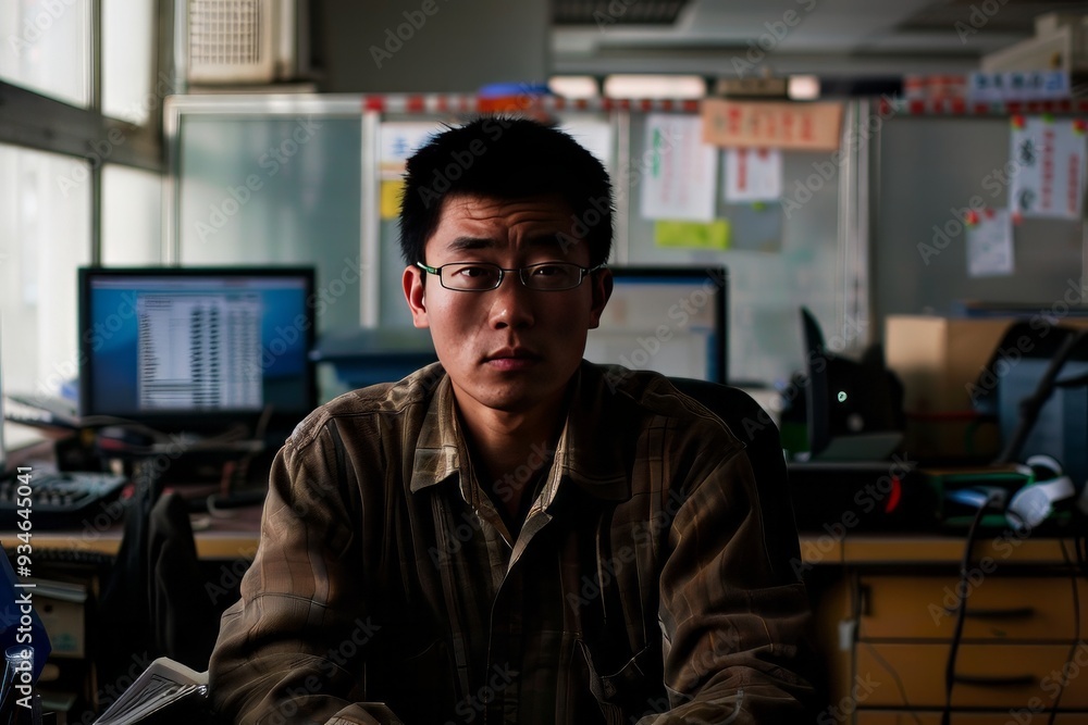 Fototapeta premium Chinese office worker, portrait. Businessman