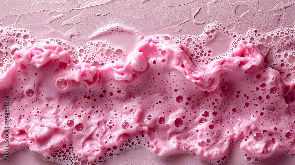 Foam bubbles on lilac background. Natural sun and shade. Skin care cleansing cosmetic in top view. Foam bubbles on lilac background. Natural sun and shade. Skin care cleansing cosmetic in top view.