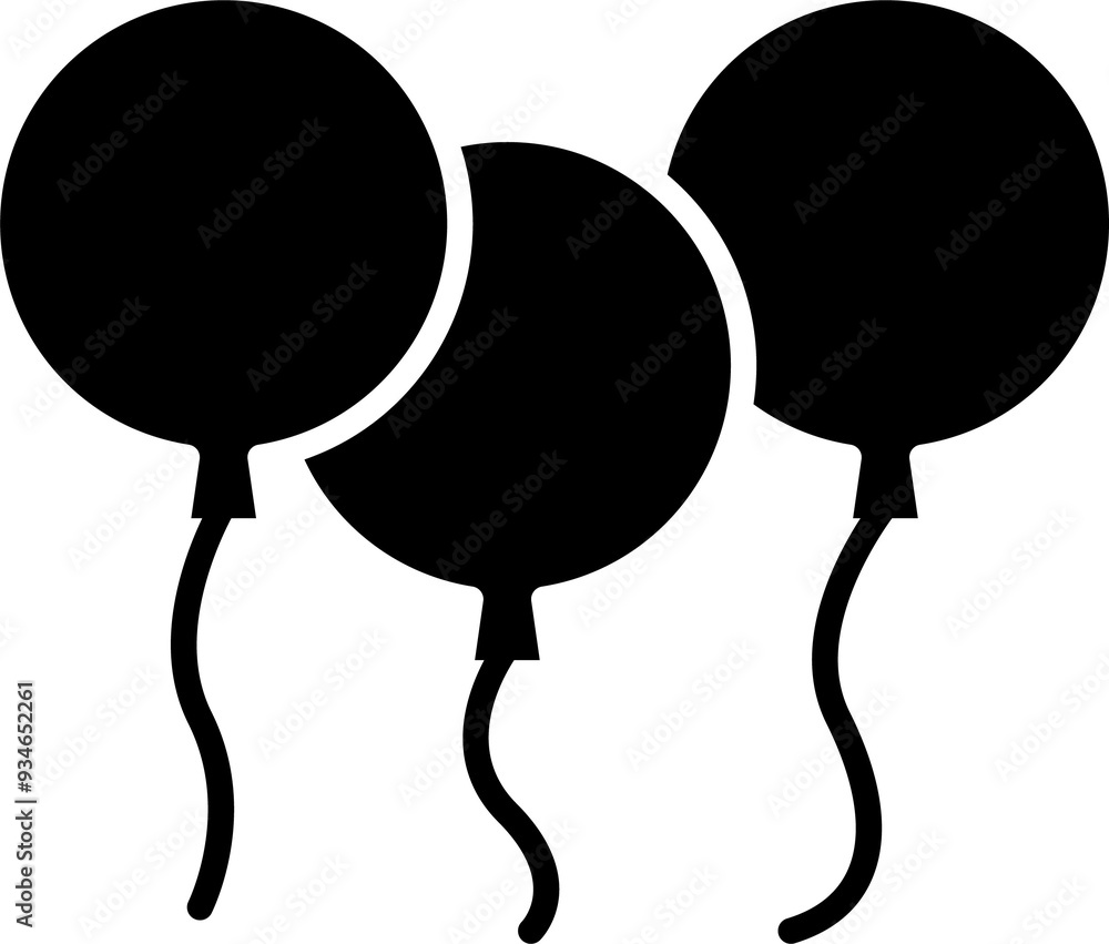 balloons, festival glyph icon isolated on white background balloons, festival glyph icon isolated on white background