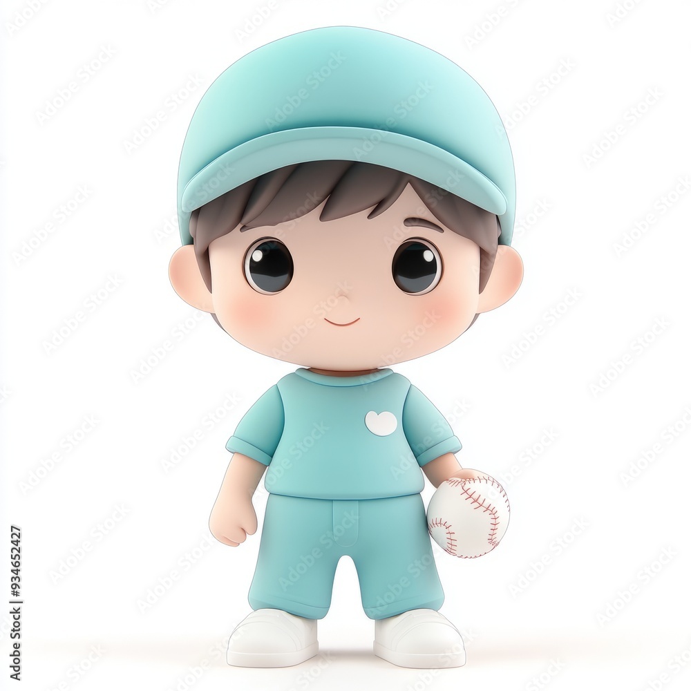 Kawaii Clay Boy Baseball Player Icon - 3D Blender Model with Muted Pastels Kawaii Clay Boy Baseball Player Icon - 3D Blender Model with Muted Pastels