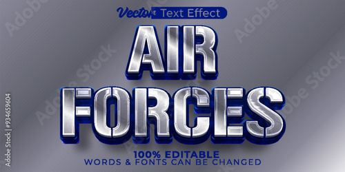 Air Forces Vector Text Effect Editable Alphabet Fly Sky Fighter