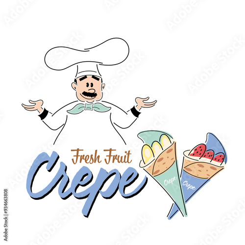 クレープショップをイメージしたイラストレーションです