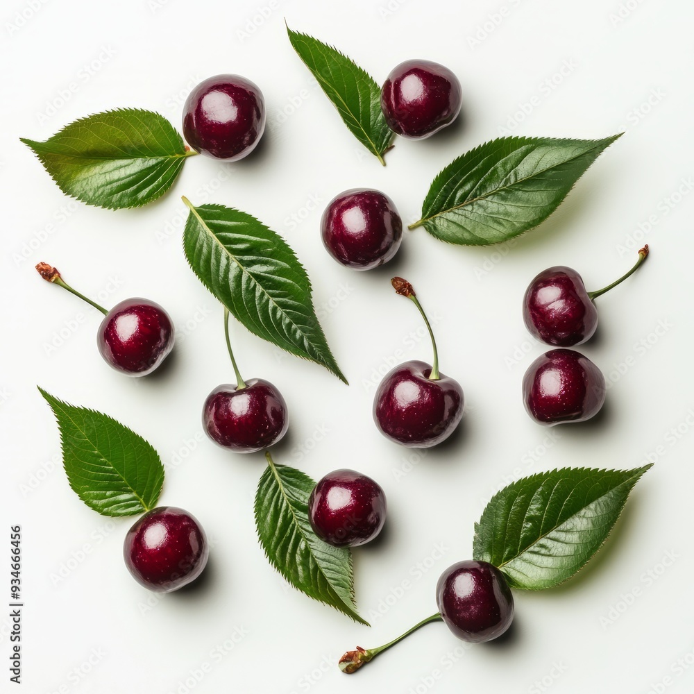 Close up of cherry on an isolated white background Close up of cherry on an isolated white background