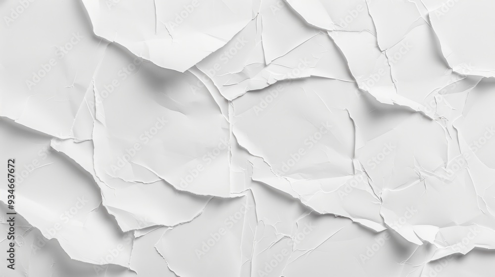 Fototapeta premium Abstract White Crumpled Paper Background
