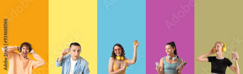 Set of different people wit...