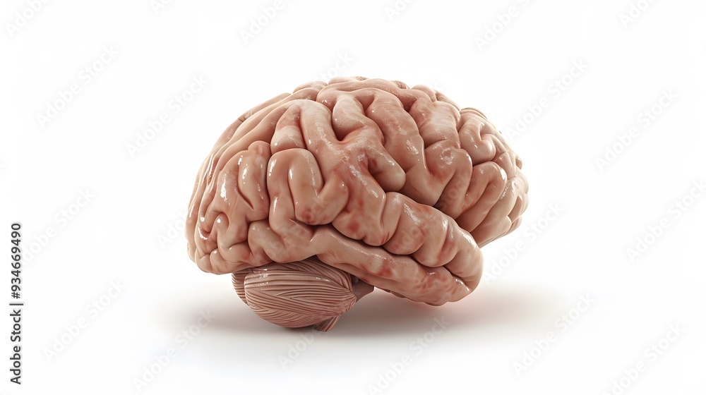 Isolated brain on white background with copy space. Isolated brain on white background with copy space.