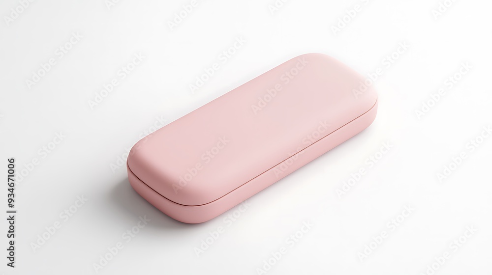 Elegant eyeglass case mockup against a soft pastel backdrop. Perfect for presenting your eyewear accessories Elegant eyeglass case mockup against a soft pastel backdrop. Perfect for presenting your eyewear accessories