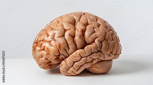 Isolated brain on white background with copy space.