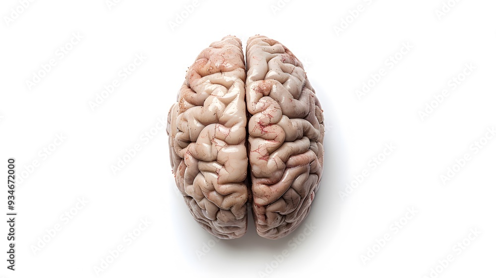 Isolated brain on white background with copy space. Isolated brain on white background with copy space.