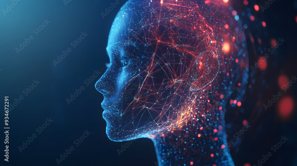 3d rendered illustration of a head in blue 3d rendered illustration of a head in blue
