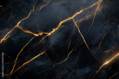 black marble with golden lines background.