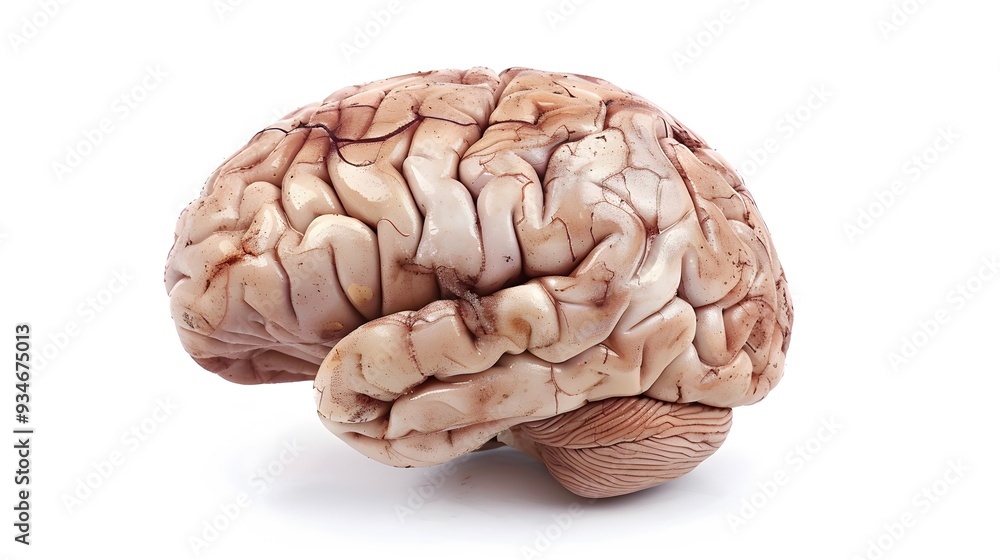 Isolated brain on white background with copy space. Isolated brain on white background with copy space.