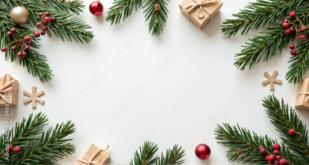 christmas frame with fir branches and cones christmas frame with fir branches and cones