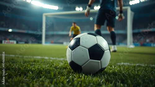 Soccer Goalkeeper Ready for Penalty Kick Close-Up photo