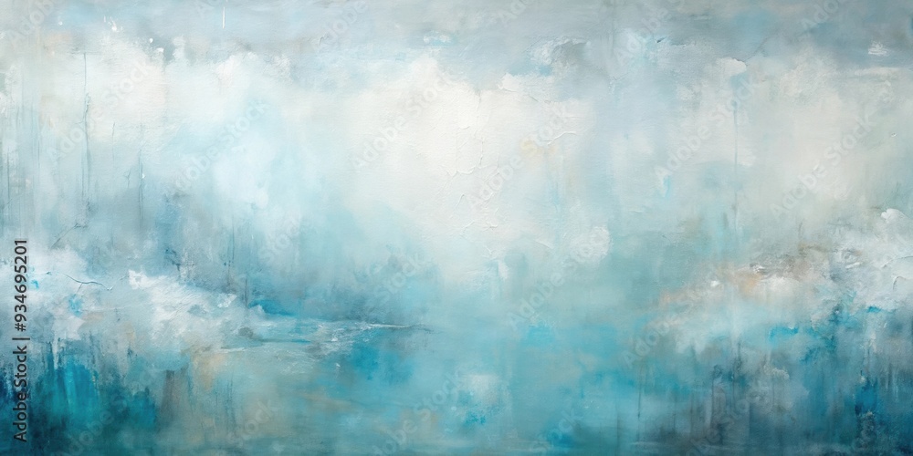 Obraz premium Serene abstract painting featuring light blue, gray, and delicate hints, serene, abstract, painting, light blue, gray, delicate